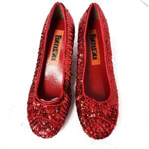 Fantasma Dorothy Ruby Red Sequin slippers New Old Stock  Sz 8